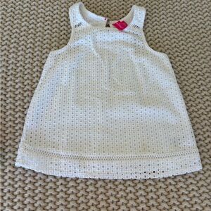 3T toddler girls Lilly Pulitzer white eyelet top short tank